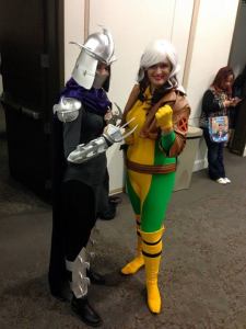Me and Anna, a.k.a GlitzyGeekGirl. Isn't her Lady Shredder awesome? 
