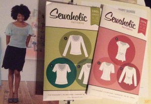 From left to right: Taffy Blouse, Renfrew top, and Alma Blouse. 