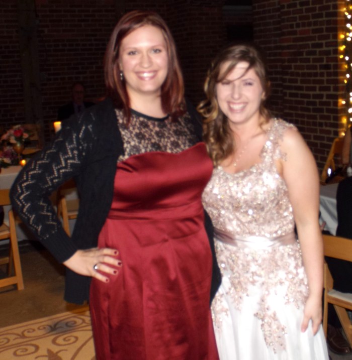 Me and the lovely bride. She made this dress with her mom! It's absolutely stunning.