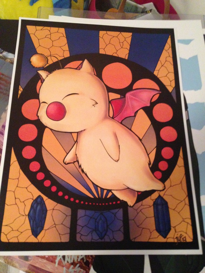 I have a soft spot for moogles, so this print was a must. I can't remember the name of the artist right now, but I'll link as soon as I can! 