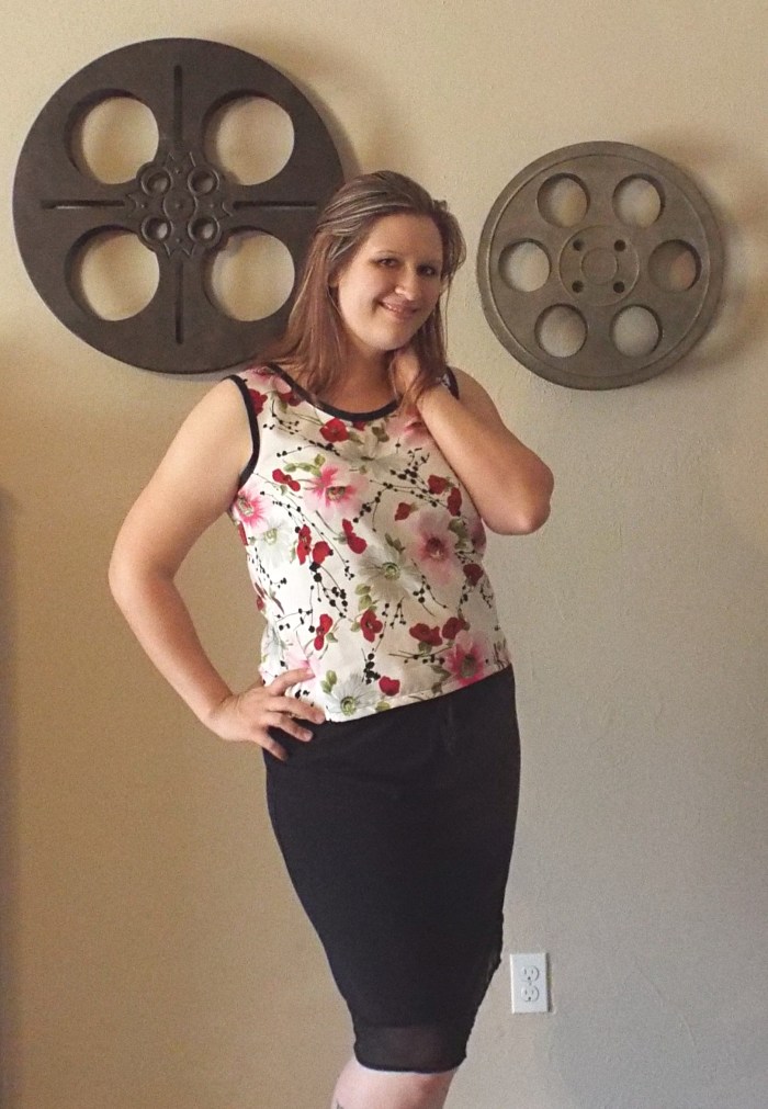 Sorbetto the first, worn to work today with this skirt and a black cardigan.